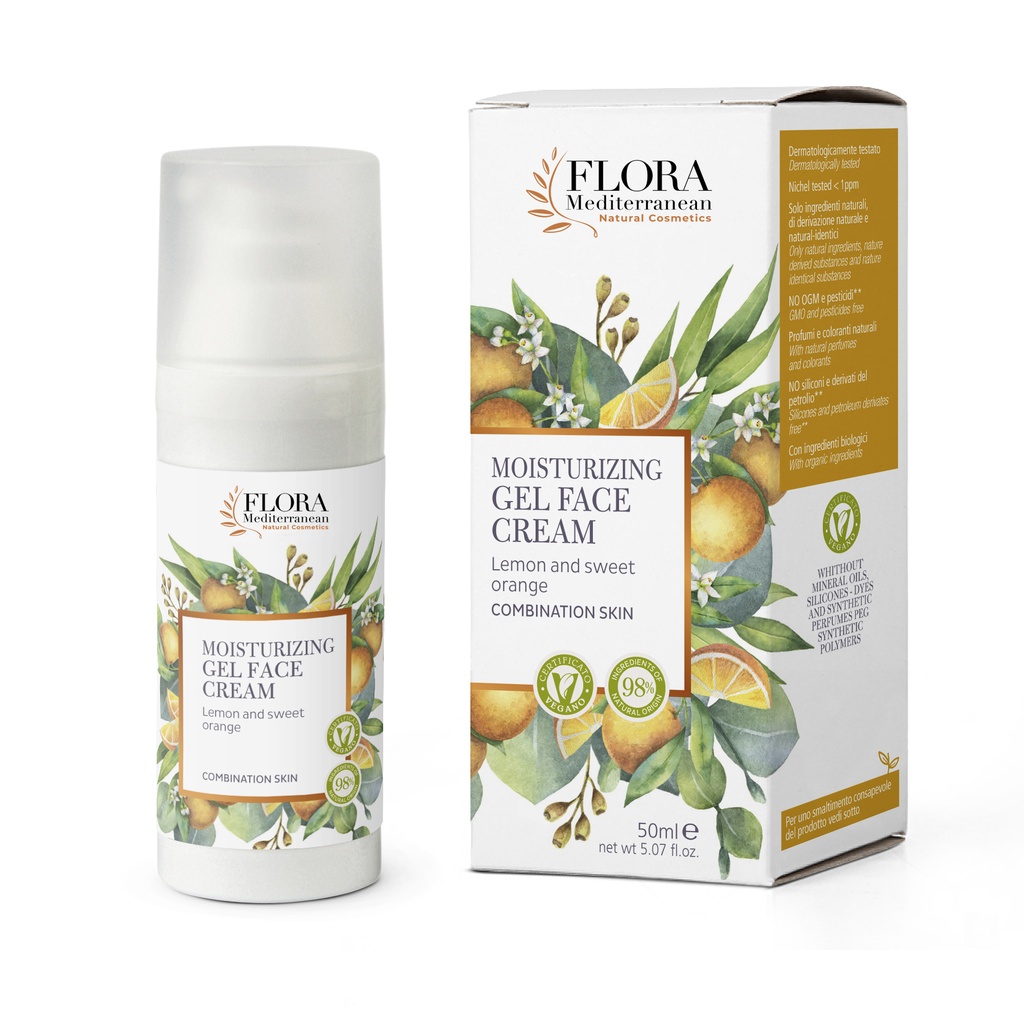 Rebalancing and moisturizing gel face cream with Lemon and Sweet Orange 50 ml