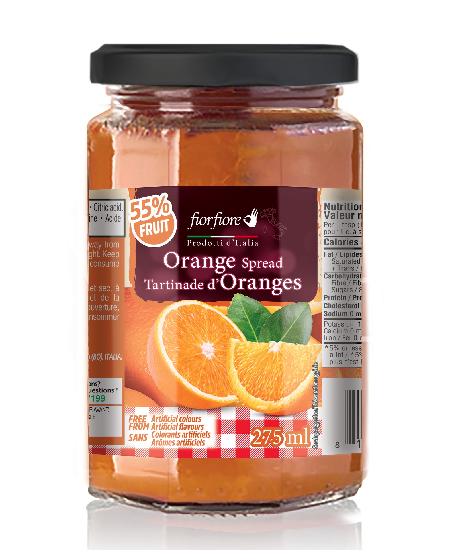 Orange Marmelade Fiorfiore, 275 ml (350 g)