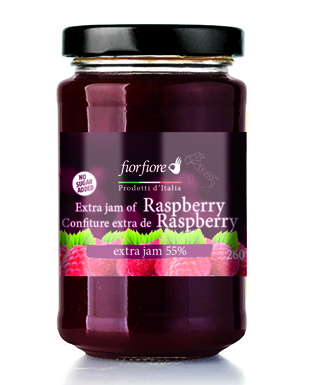 No sugar added Raspberry Jam Fiorfiore, 210 ml (250 g)