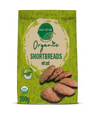 Organic Spelt Shortbread with wholemeal flour 300 g