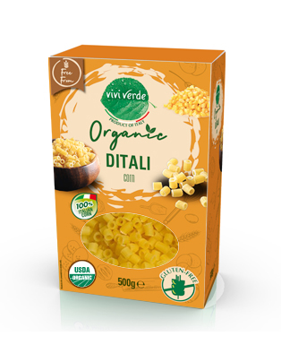 Organic Corn Ditalini Rigati gluten free 500 g