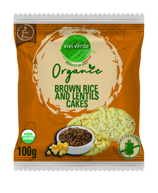 Organic whole rice and lentils cakes 100 g