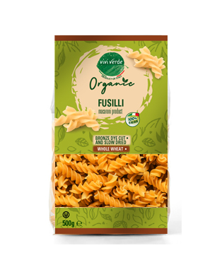 Vivi Verde Organic whole wheat Fusilli bronze dyed 500 g (17,637 oz)