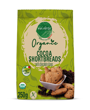 Organic Cocoa Shortbread with chocholate drops 250 g