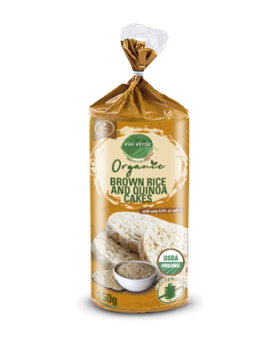 Organic whole rice and corn cakes single portion 140 g