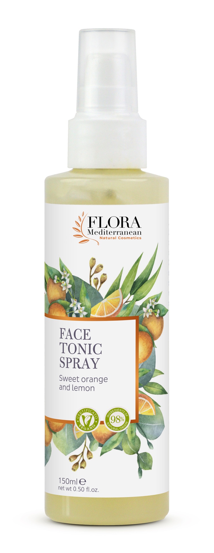 Face tonic spray  with sweet orange and lemon 150 ml