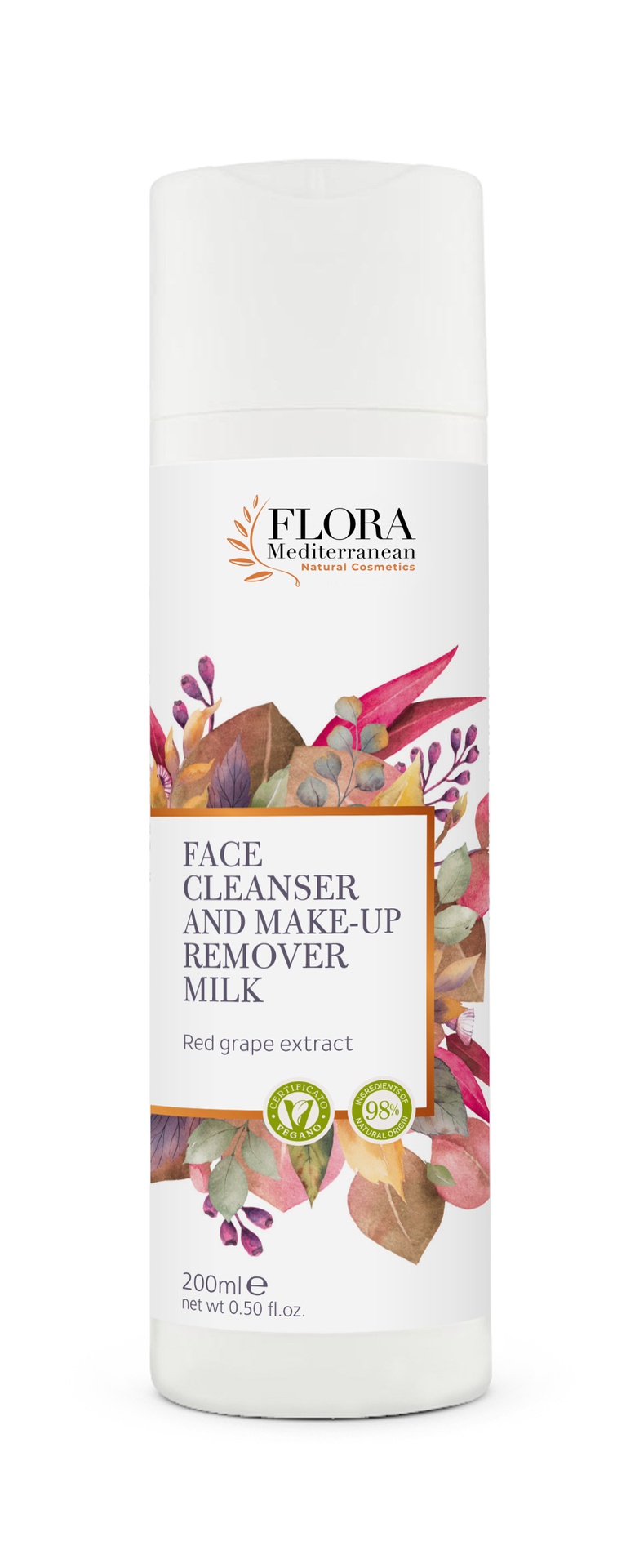 Face cleanser and make-up remover milk with red grape extract 200 ml